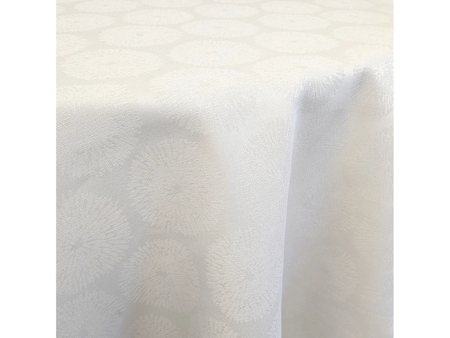 Nappe ronde 180 cm HÉLIOS Ecru Jacquard coton