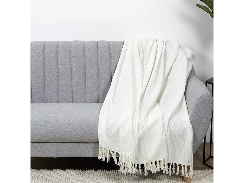 Jeté de canapé 130x160 cm SOFIA Ivoire