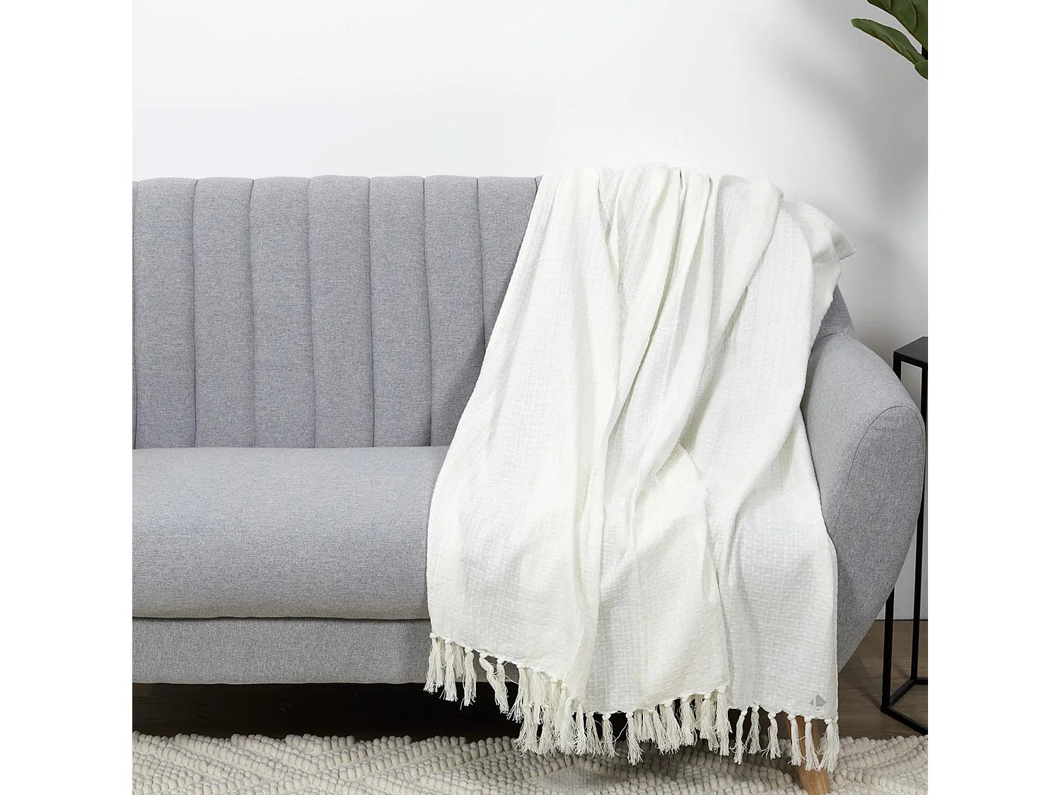 Jeté de canapé 130x160 cm SOFIA Ivoire