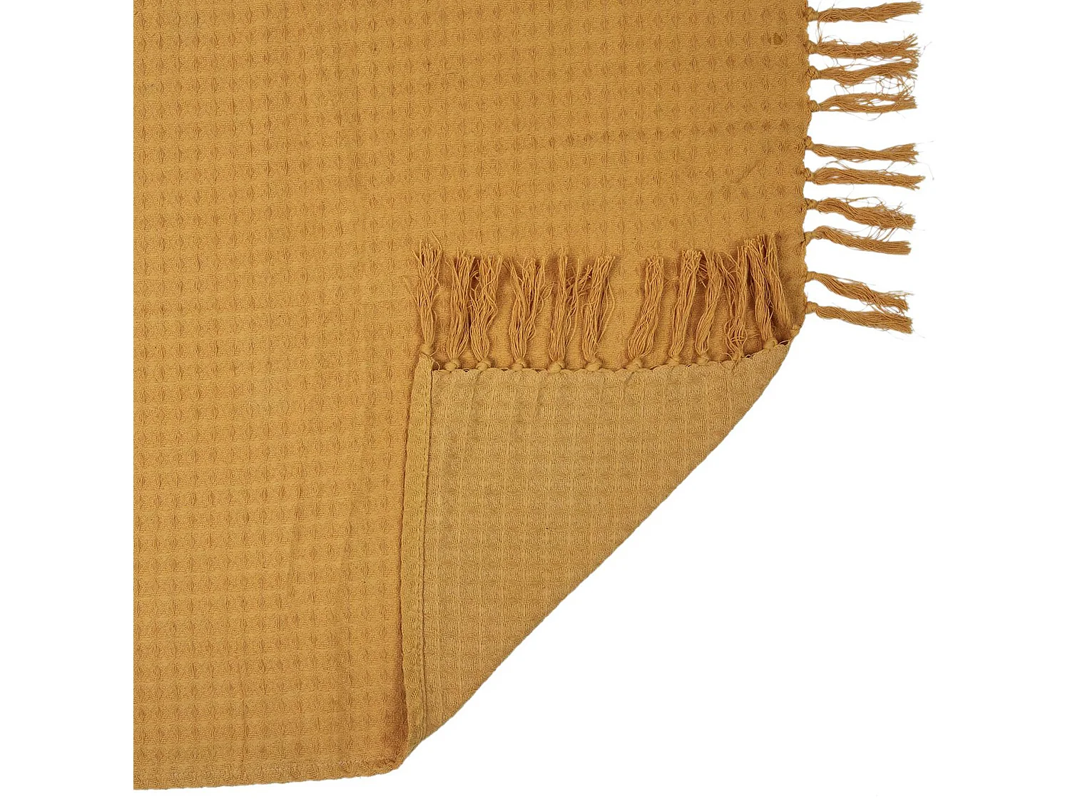 Jeté de canapé 130x160 cm SOFIA Jaune Ocre