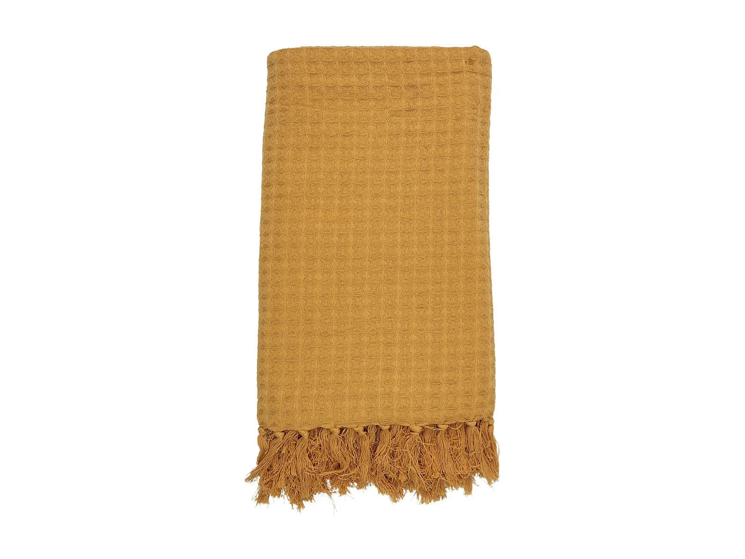 Jeté de canapé 130x160 cm SOFIA Jaune Ocre