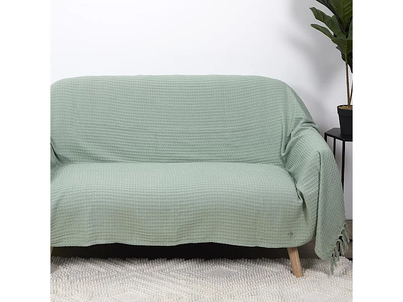 Jeté de canapé 170x250 cm SOFIA Vert Céladon