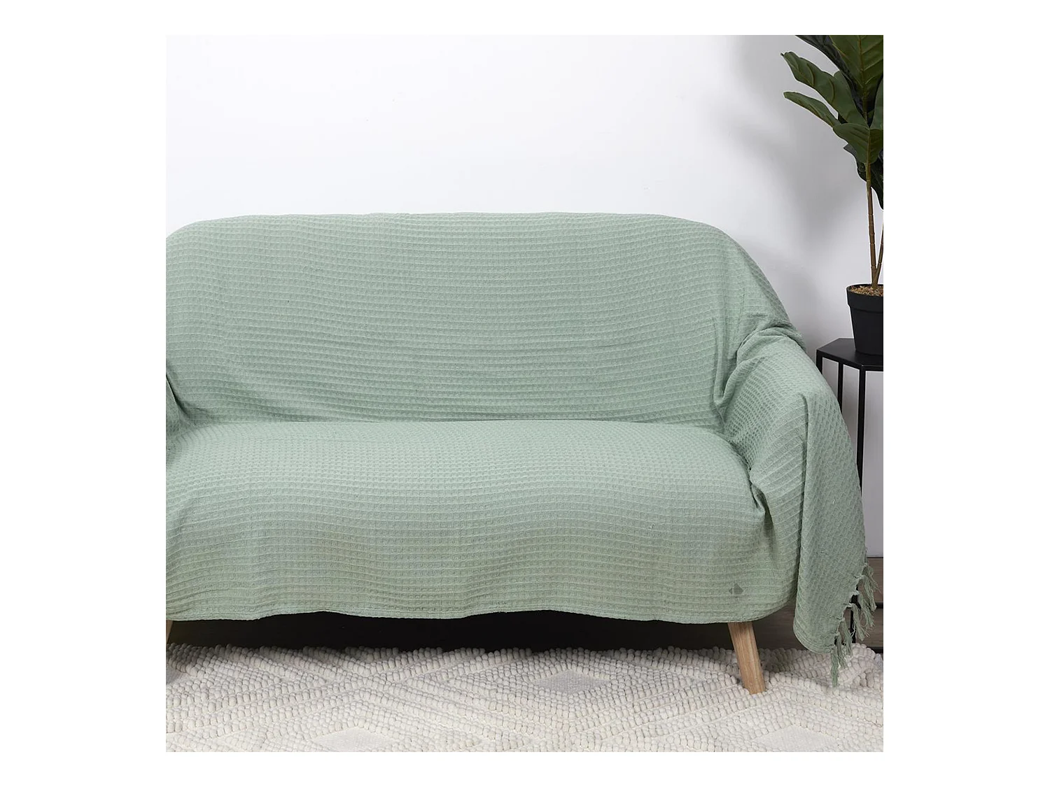 Jeté de canapé 170x250 cm SOFIA Vert Céladon