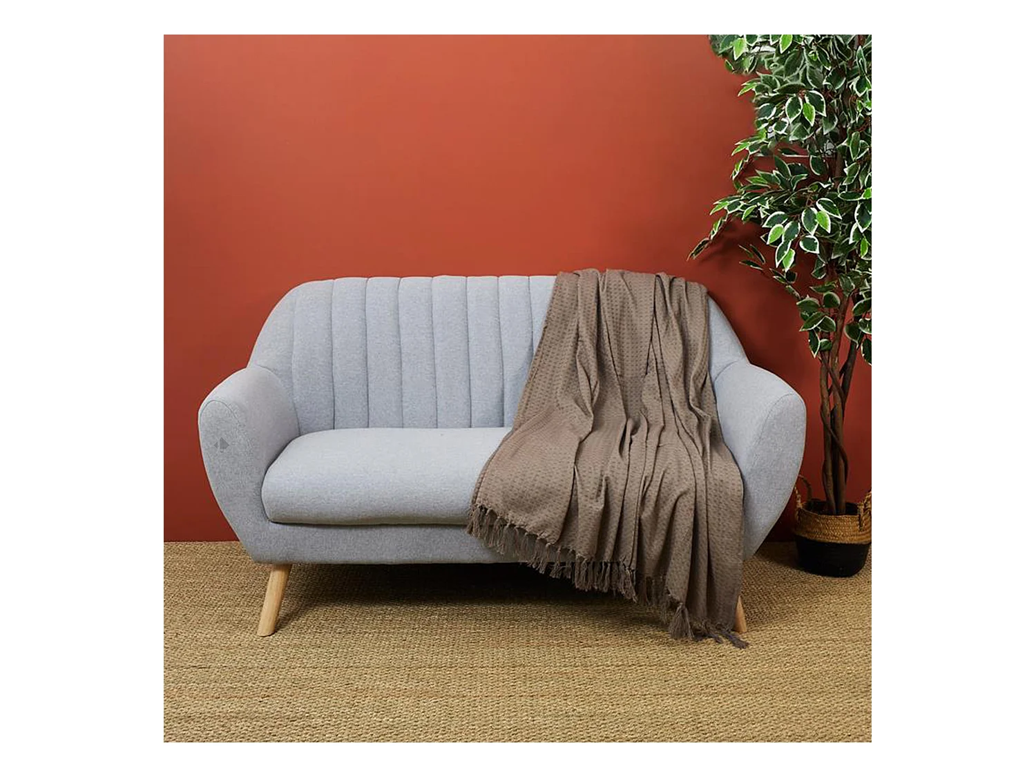 Jeté de canapé 130x160 cm SOFIA marron