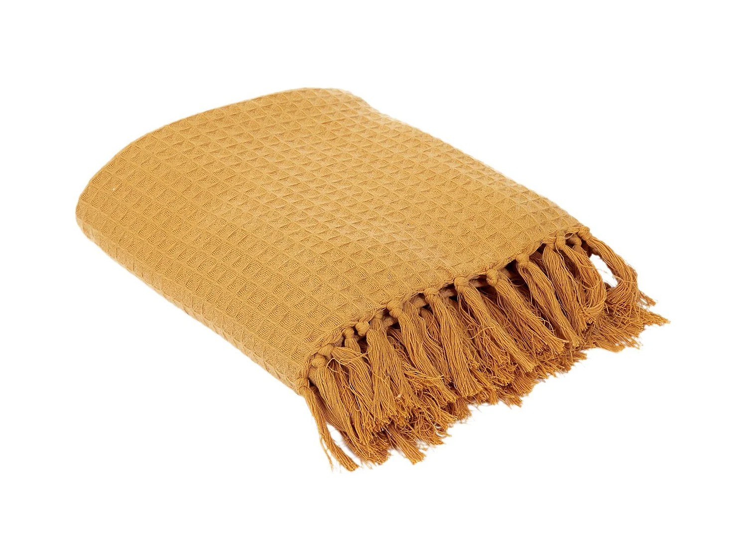 Jeté de canapé 170x250 cm SOFIA Jaune Ocre