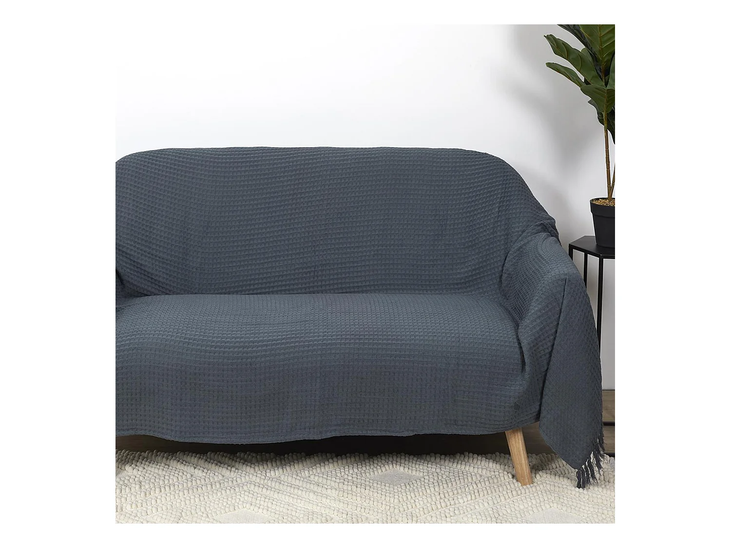 Jeté de canapé 170x250 cm SOFIA Gris Anthracite