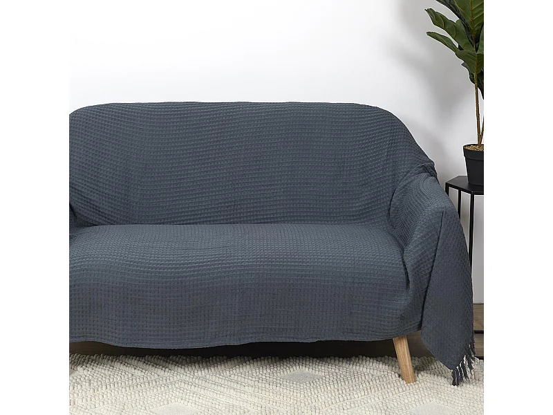 Jeté de canapé 170x250 cm SOFIA Gris Anthracite
