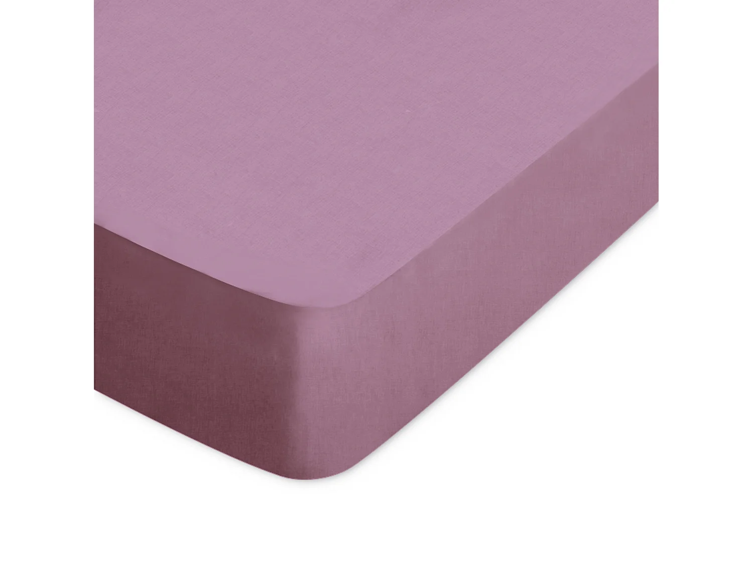 Drap housse uni 160x200 cm bonnet 50 cm coton ALTO violet Raisin