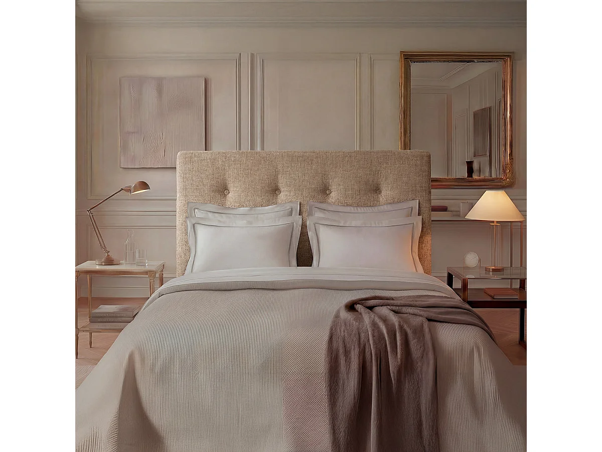 Tête de lit Capitonnée Tissu SISAL - Noir - 160x120 cm