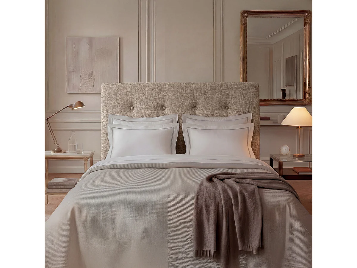Tête de lit Capitonnée Tissu SISAL - Sable - 180x120 cm