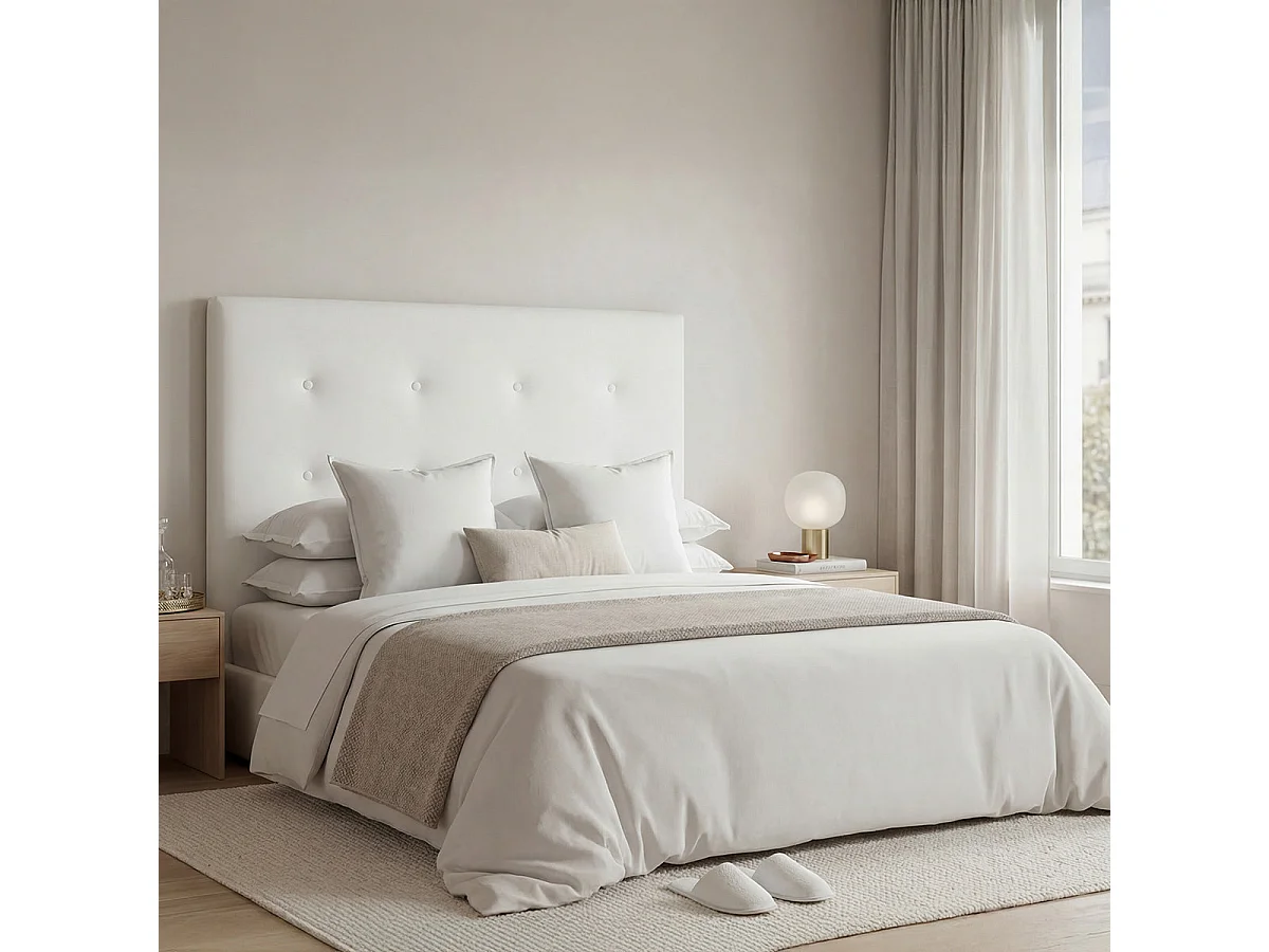 Tête de lit Capitonnée Simili FARO - Taupe - 180x120 cm