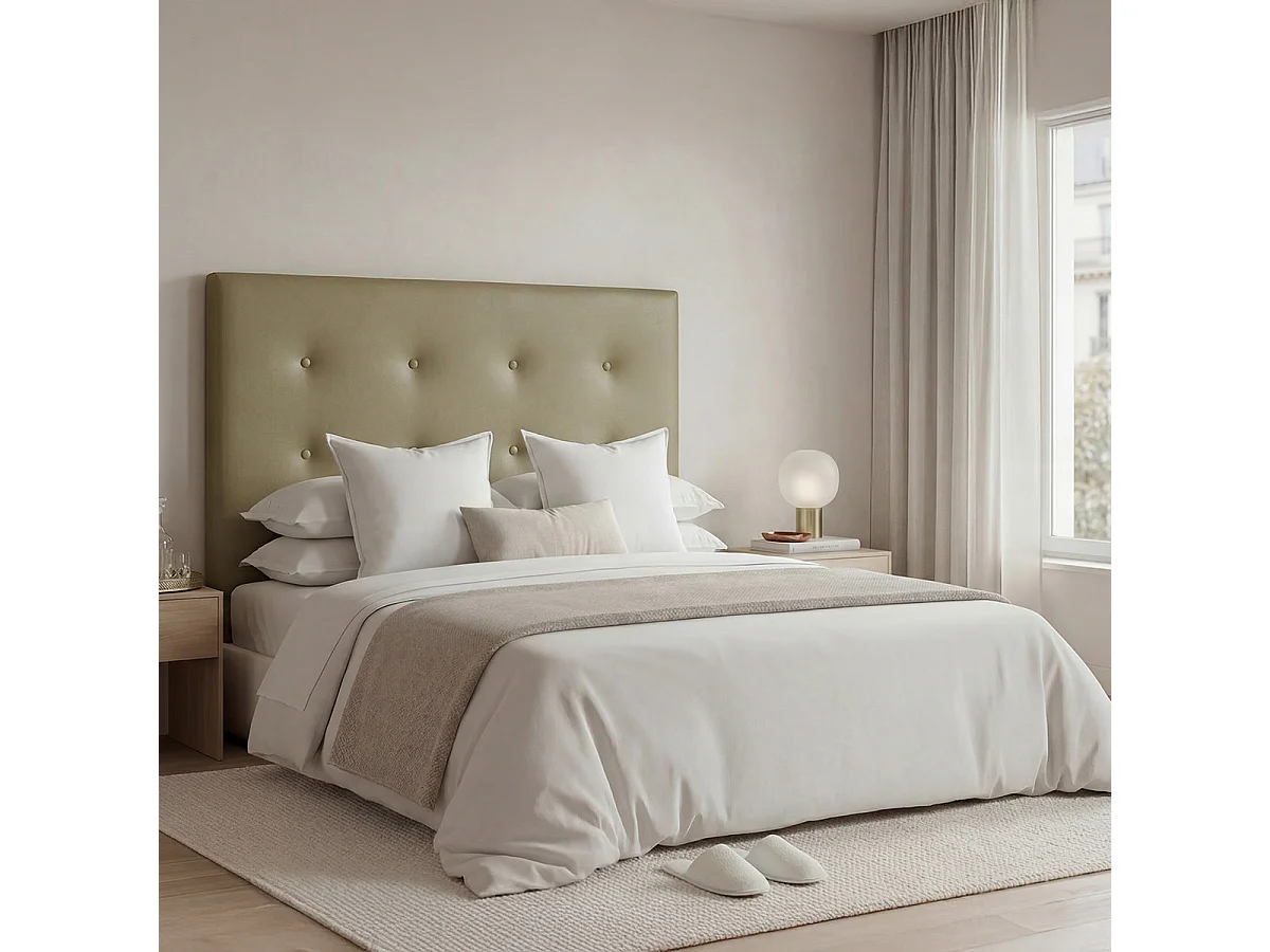 Tête de lit Capitonnée Simili FARO - Taupe - 180x120 cm