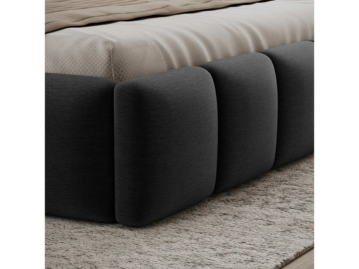 180x200 Storage Bed with Base Included Klaus Velvet Dark Gray