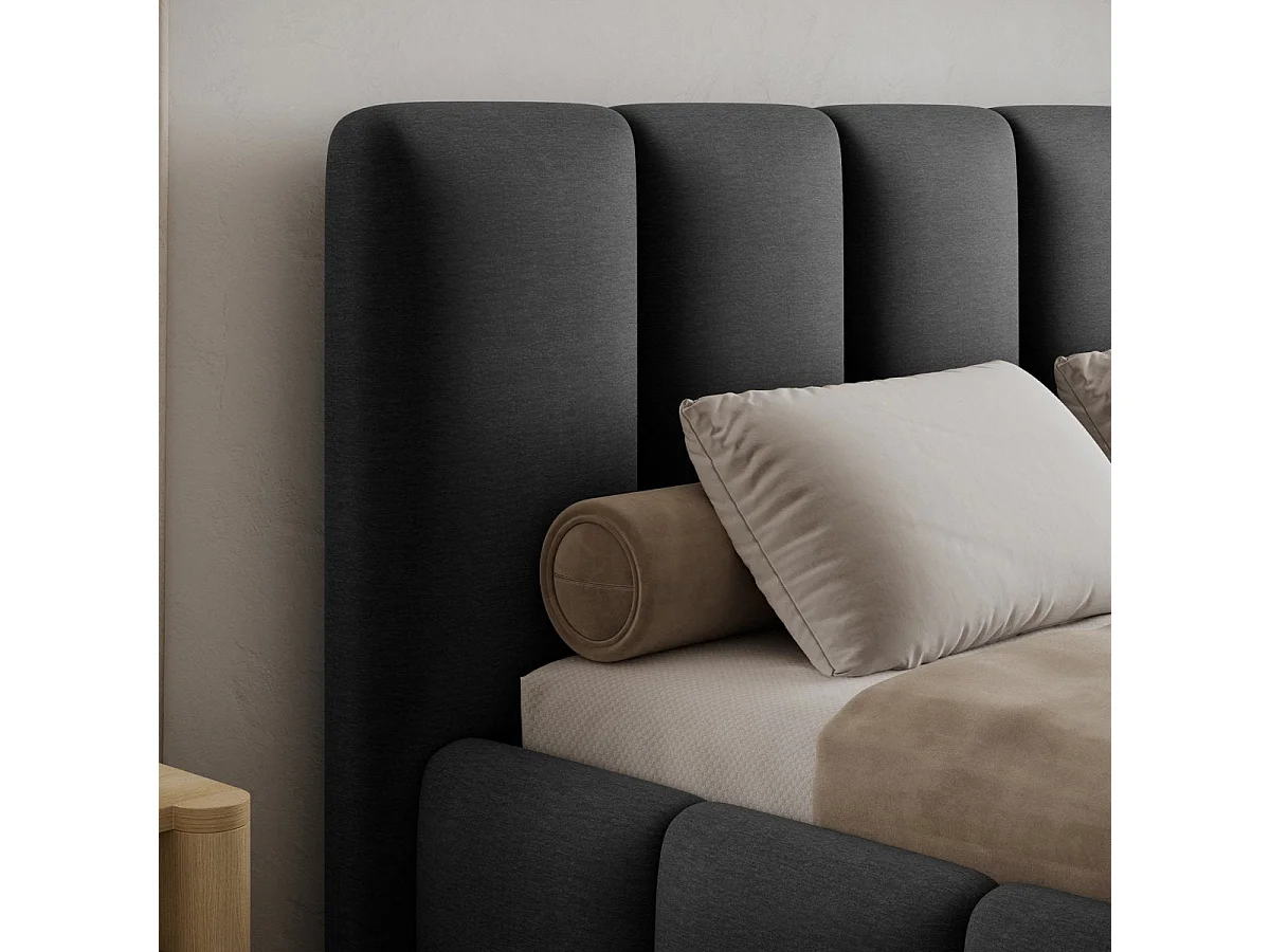 180x200 Storage Bed with Base Included Klaus Velvet Dark Gray