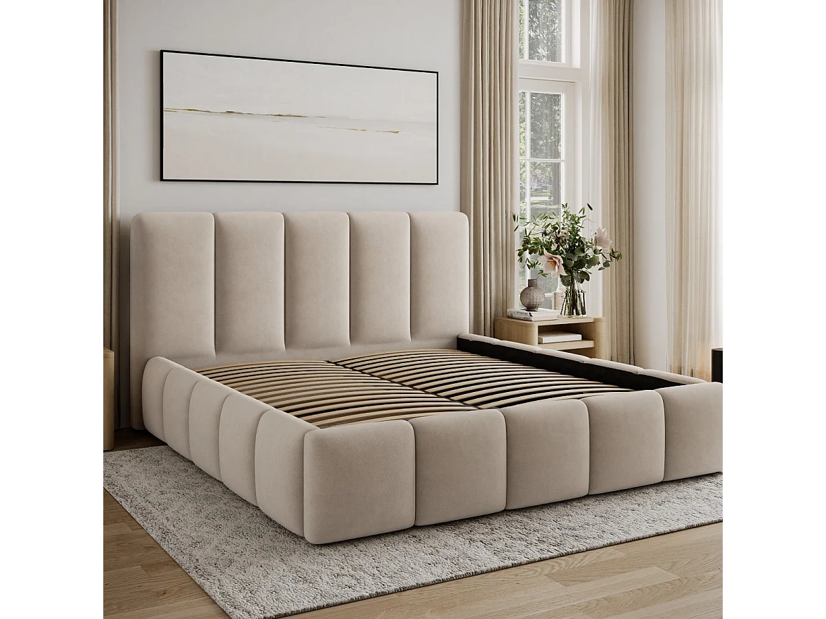 160x200 Vuode Sisältää Sängynpohjan Klaus Velvet Beige