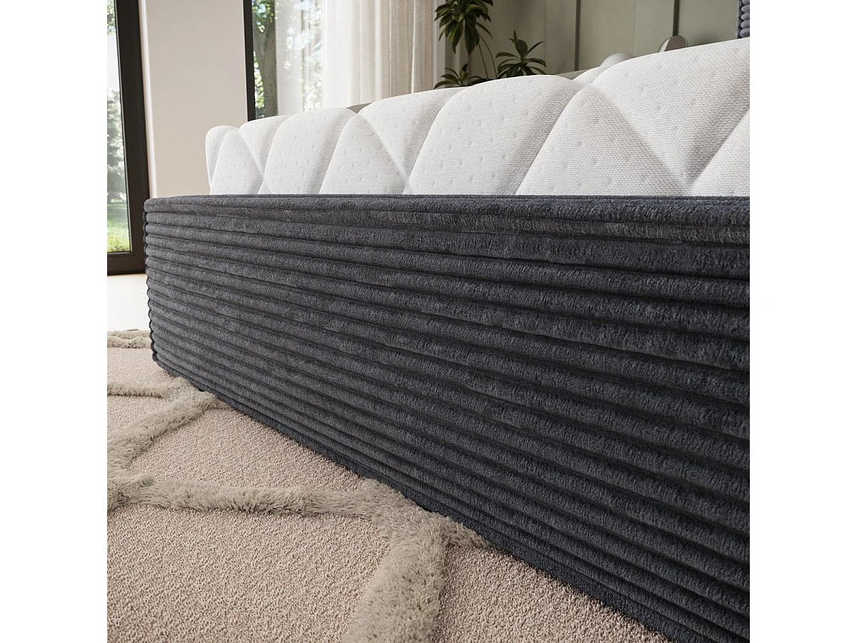 140x200 Storage Bed with Base Included Nox Dark Gray Corduroy