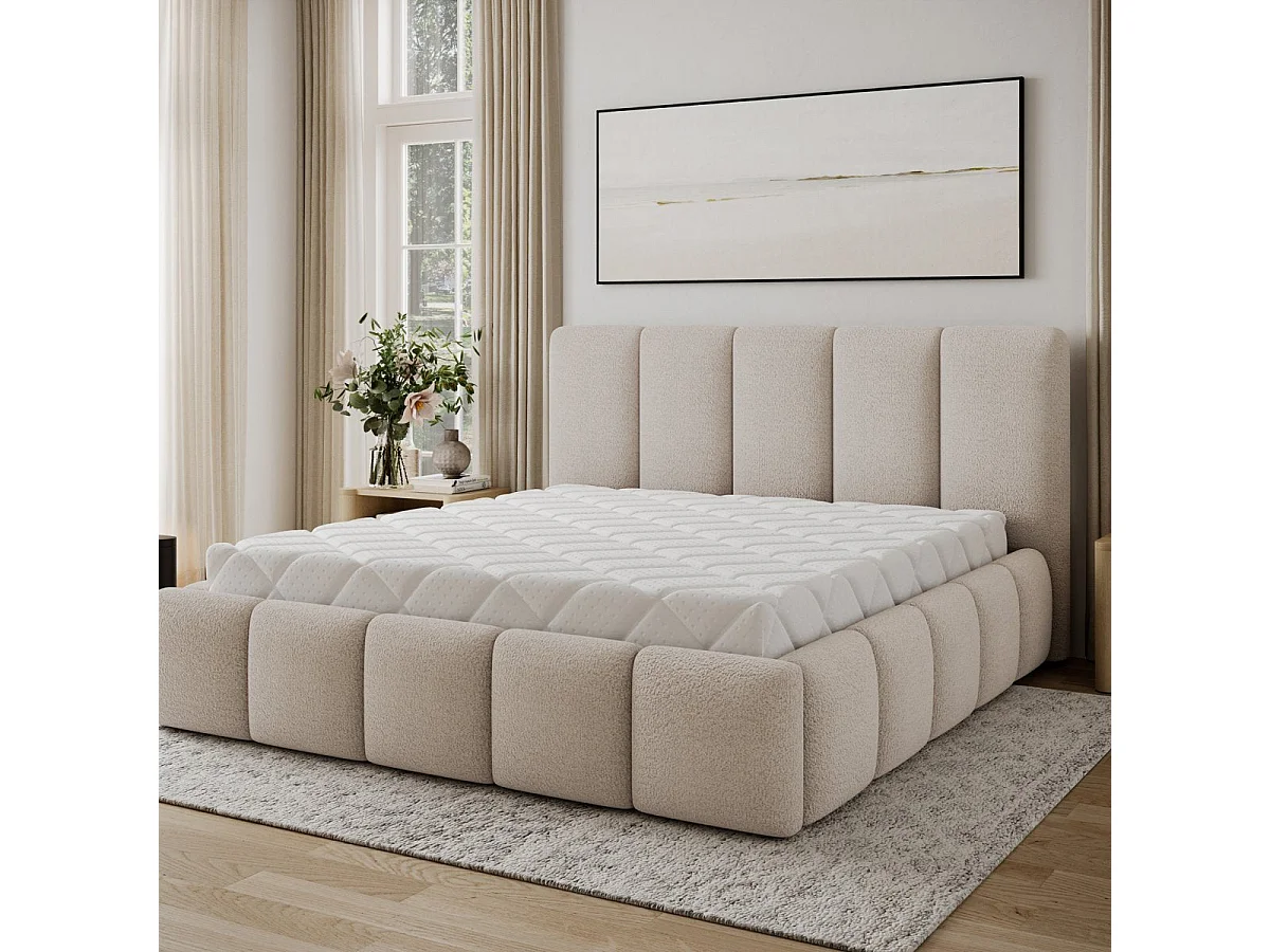 180x200 Bed base frame included Klaus Textured Beige