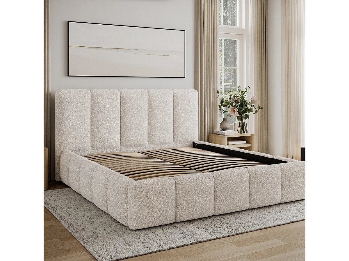 180x200 Bed (includes bed frame) Klaus Bouclé Beige