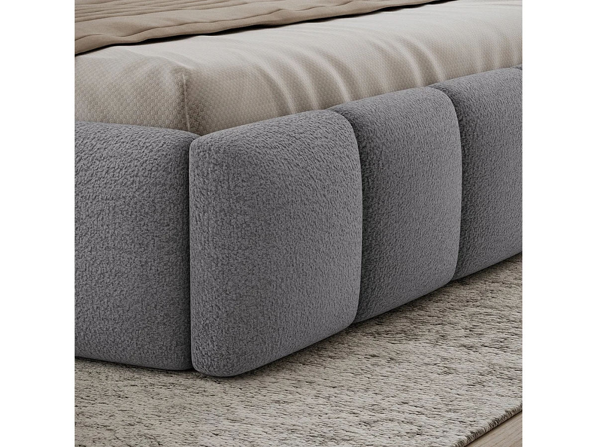 140x200 vuode sängynpohja mukana Klaus teksturoitu harmaa