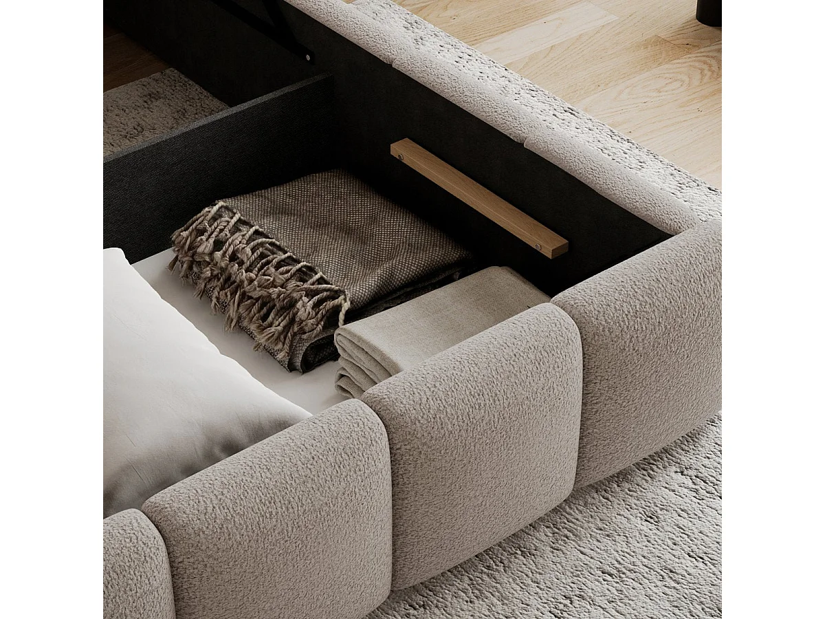 Bed met opbergruimte 180x200, inclusief lattenbodem, Klaus Texturé Cachemire