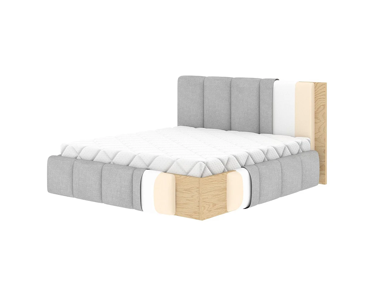 Lit coffre 160x200 sommier inclus Klaus Texturé Cachemire