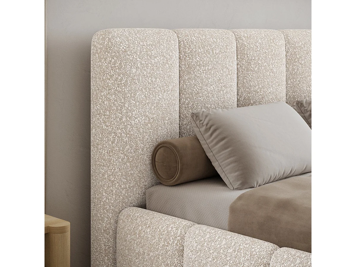 Seng med opbevaringsrum 180x200, inklusive sengebund – Klaus Bouclé Beige