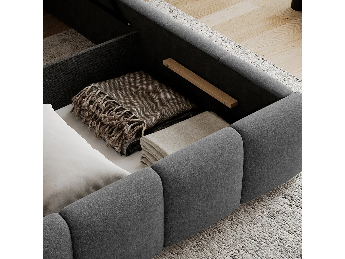 140x200 Storage Bed with Bed Base Included Klaus Gray