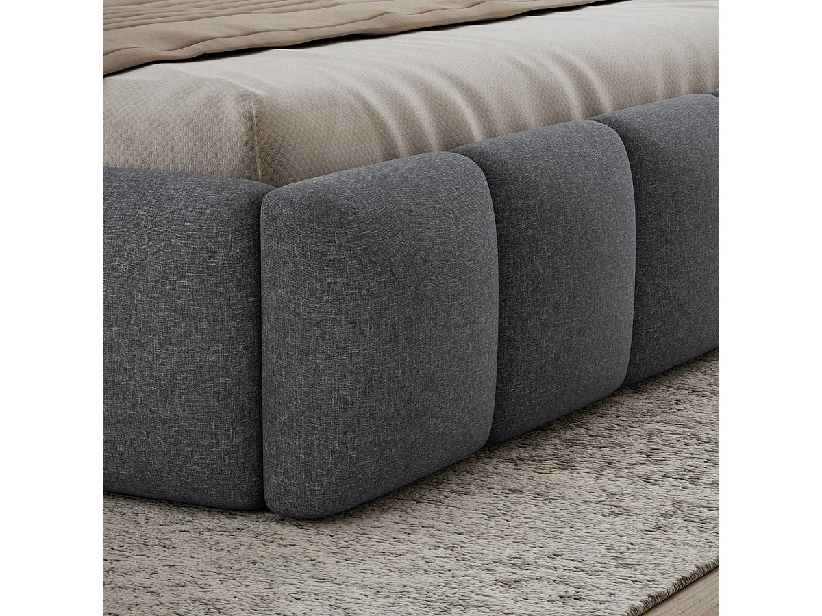 140x200 Storage Bed with Bed Base Included Klaus Gray