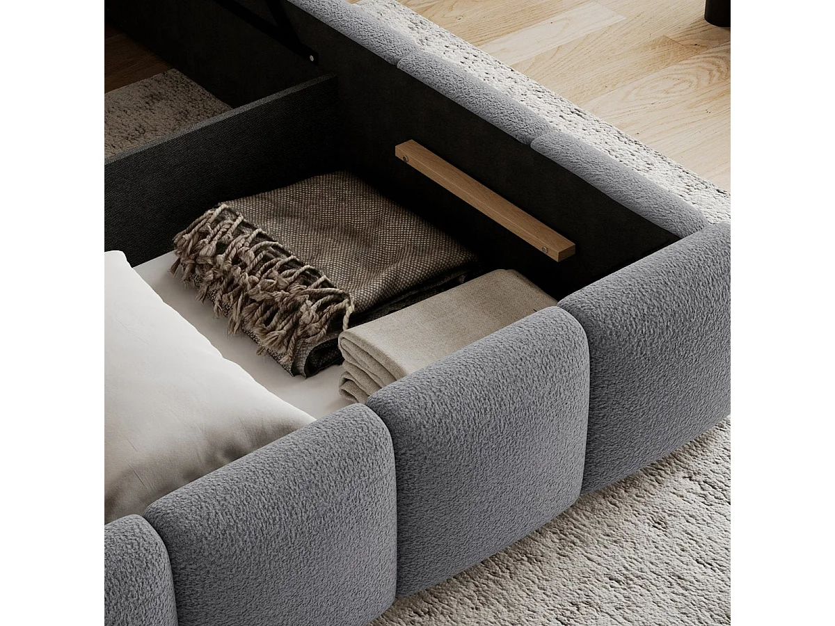 180x200 Storage Bed with Mattress Base Included—Klaus Textured Gray