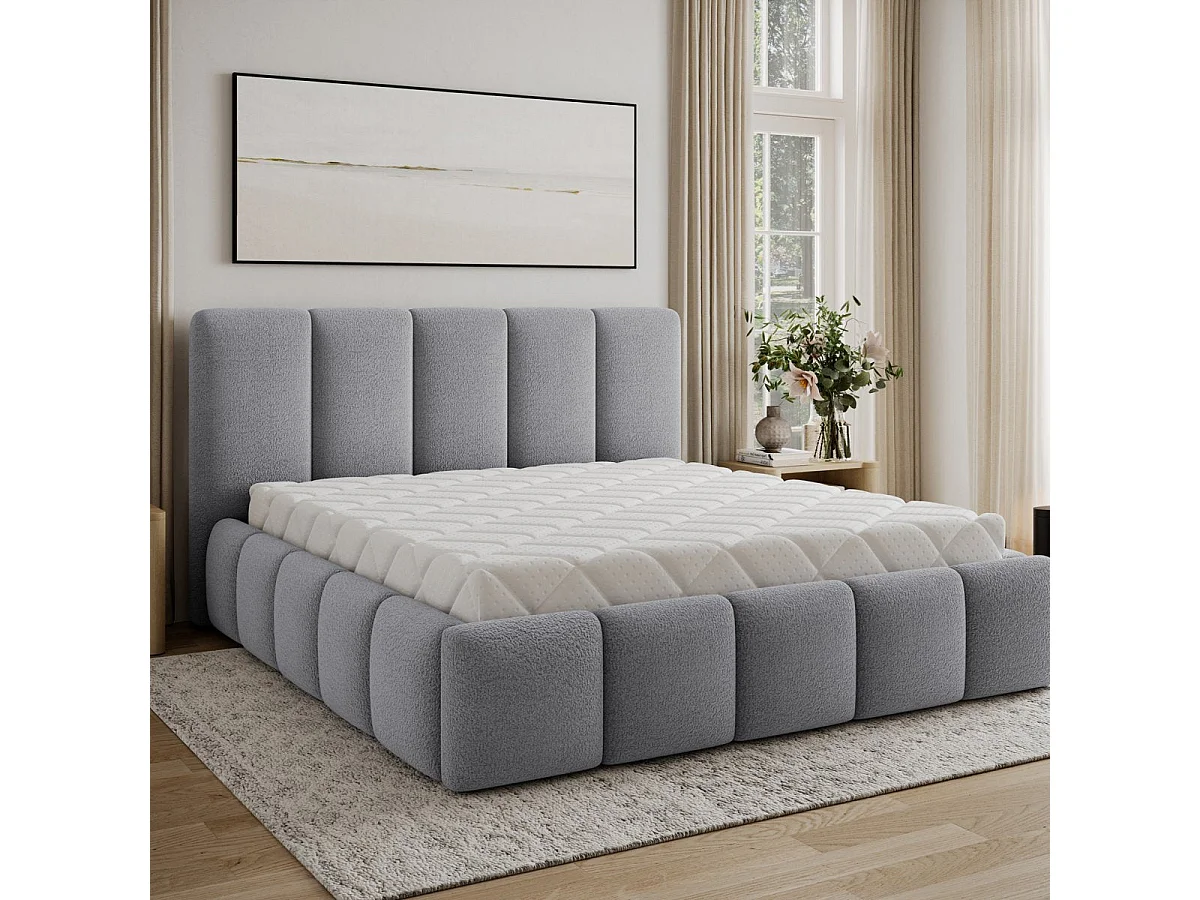 180x200 Storage Bed with Mattress Base Included—Klaus Textured Gray