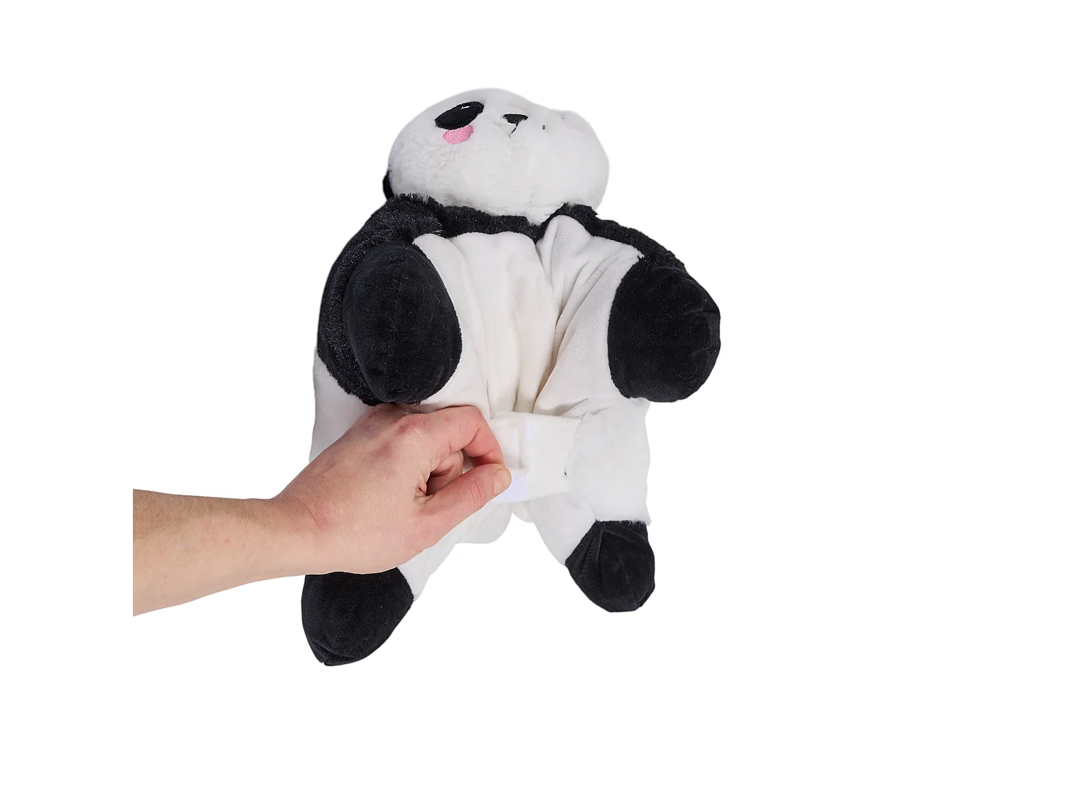 Bouillotte Coussin Micro-Ondable - SENSLY - Panda - Confortable - Chauffante - Blanc et Noir