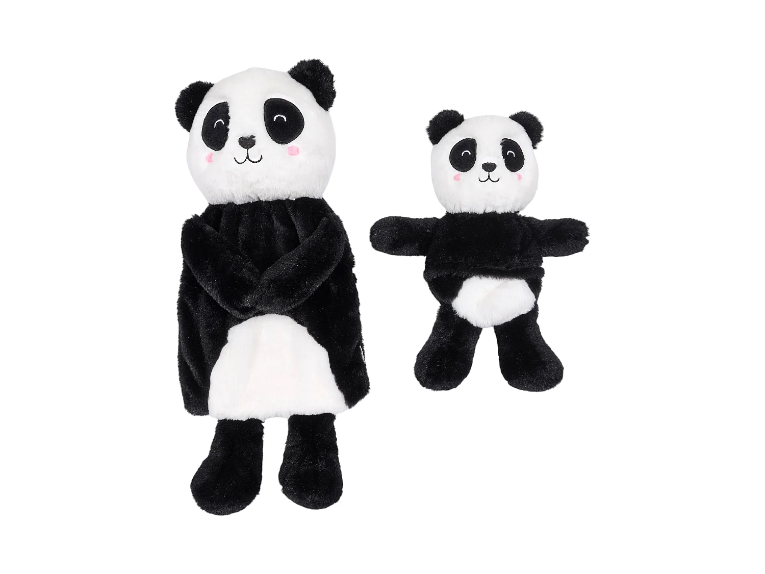 Bouillotte Micro-Ondable - SENSLY - Maman et Bébé Panda - Peluche Douce - Grise