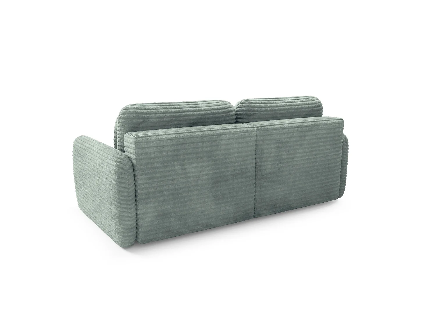 Sofá convertível 4 lugares em bombazina de canelado largo verde SOFA ZURI slim suavidade luxuosa