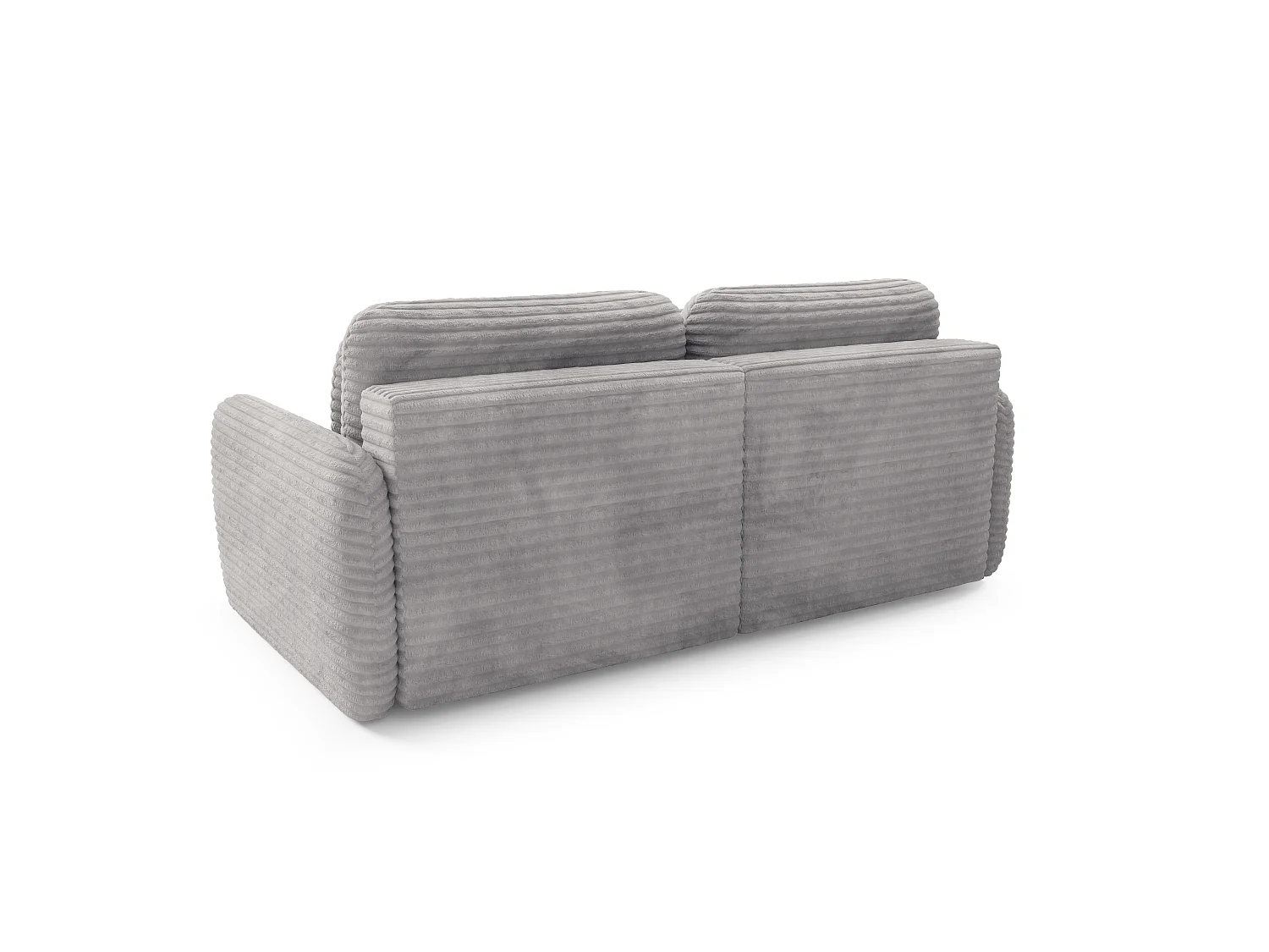 Canapé convertible 4 places côtelé grosses côtes gris SOFA ZURI slim