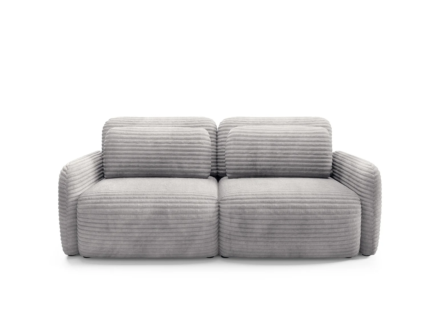 Sofá convertível 4 lugares em bombazina de canelado largo cinzento SOFA ZURI slim suavidade luxuosa