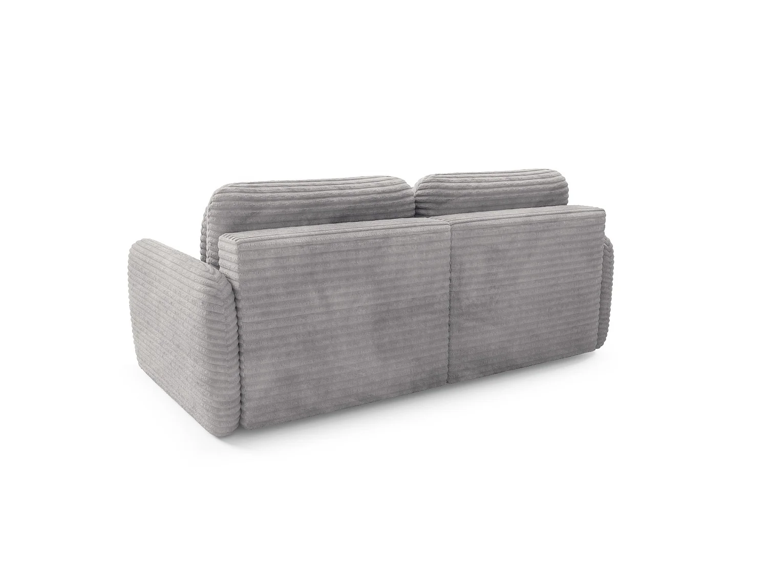 Sofá convertível 4 lugares em bombazina de canelado largo cinzento SOFA ZURI slim suavidade luxuosa