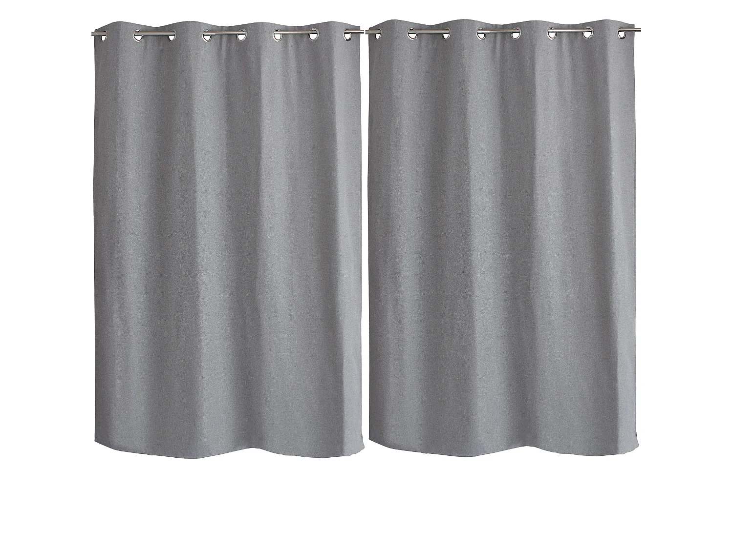Rideaux Thermique à Œillets, Gris clair, 140x180 cm, Lot de 2, Toile doublé polaire, Collection Fjord, CMADECO - Gris