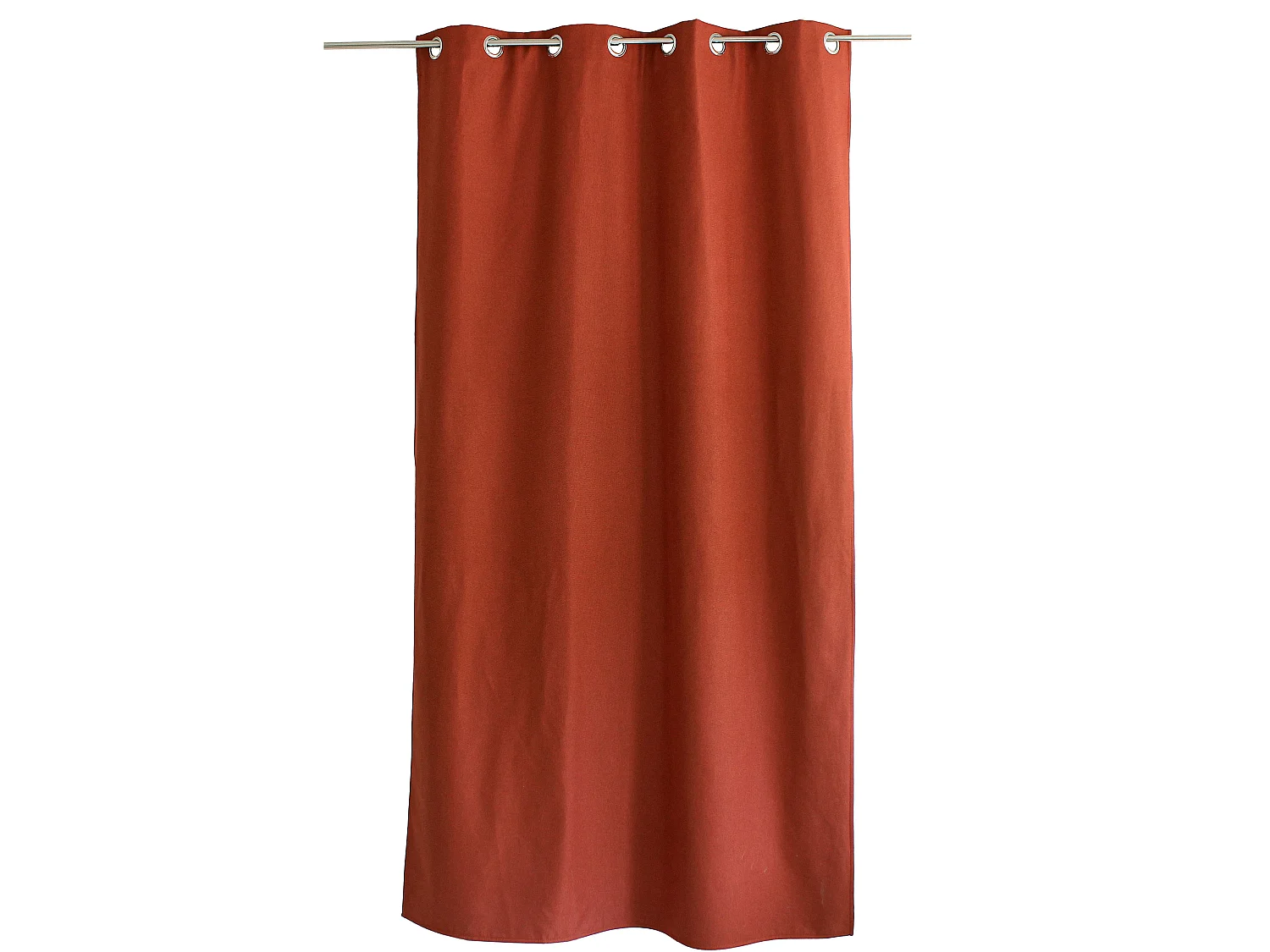 Rideau Thermique à Œillets, Rouge brique, 140x240 cm, Toile doublé polaire, Collection Fjord, CMADECO - Rouge