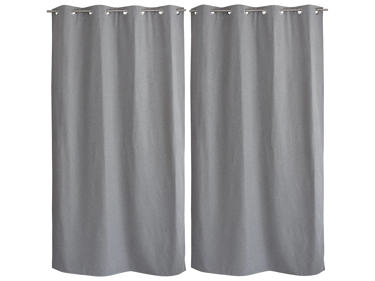 Rideaux Thermique à Œillets, Gris, 140x240 cm, Lot de 2, Toile doublé polaire, Collection Fjord, CMADECO - Gris