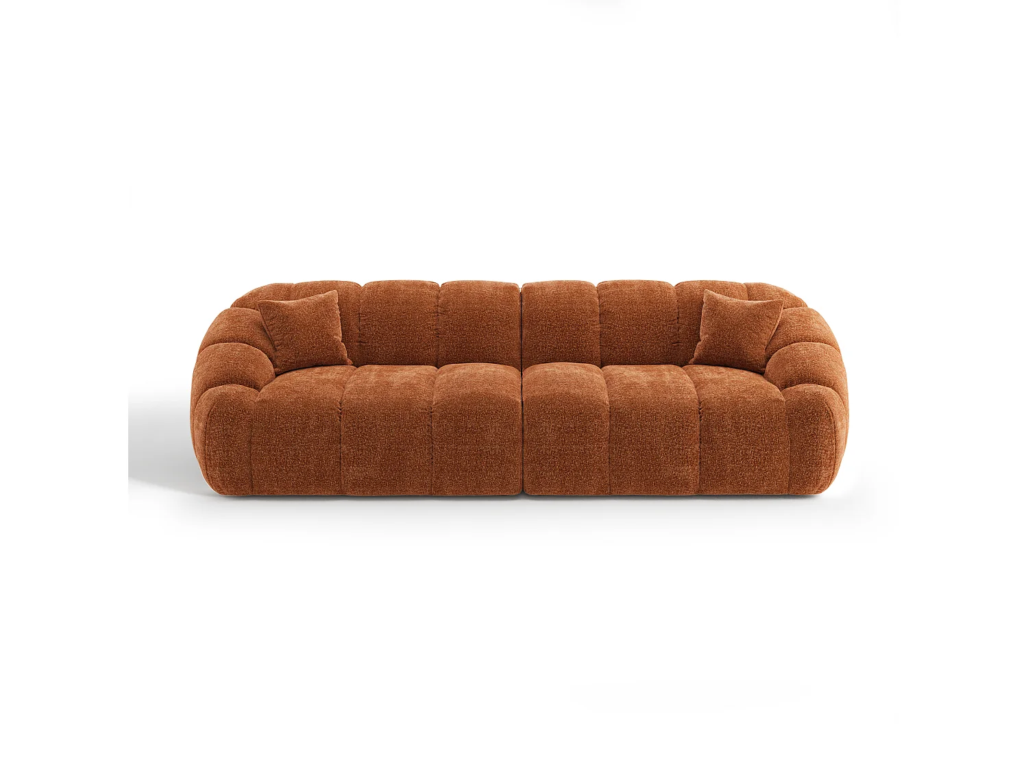 Canapé MOKA 4 places en velours texturé terracotta