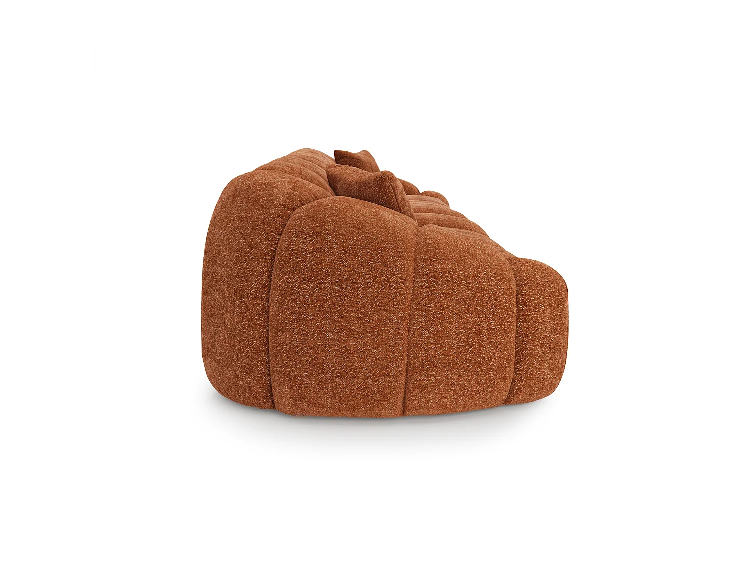 Canapé MOKA 4 places en velours texturé terracotta