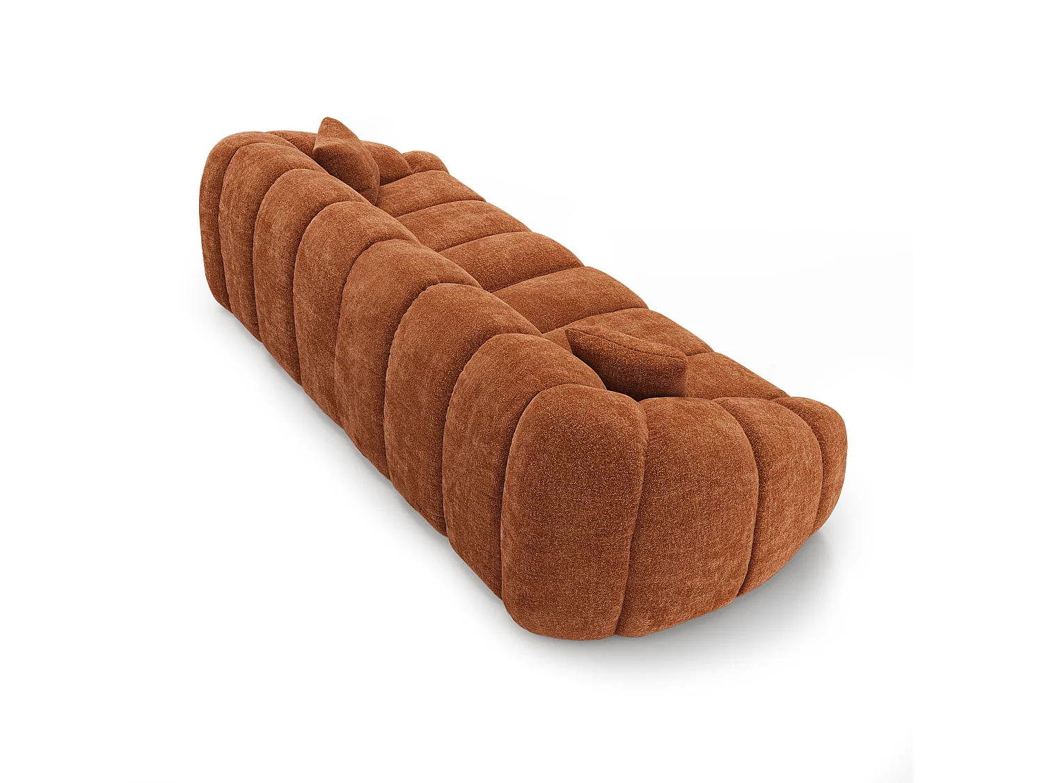 Canapé MOKA 4 places en velours texturé terracotta
