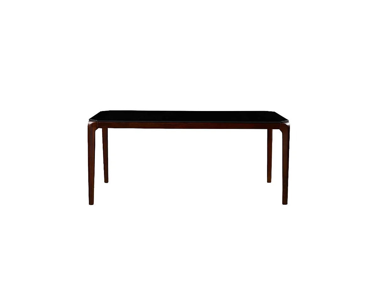 Table à manger en bois de manguier et en verre Carrie