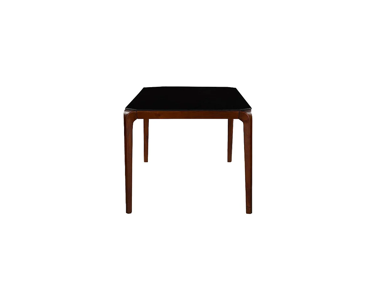 Table à manger en bois de manguier et en verre Carrie