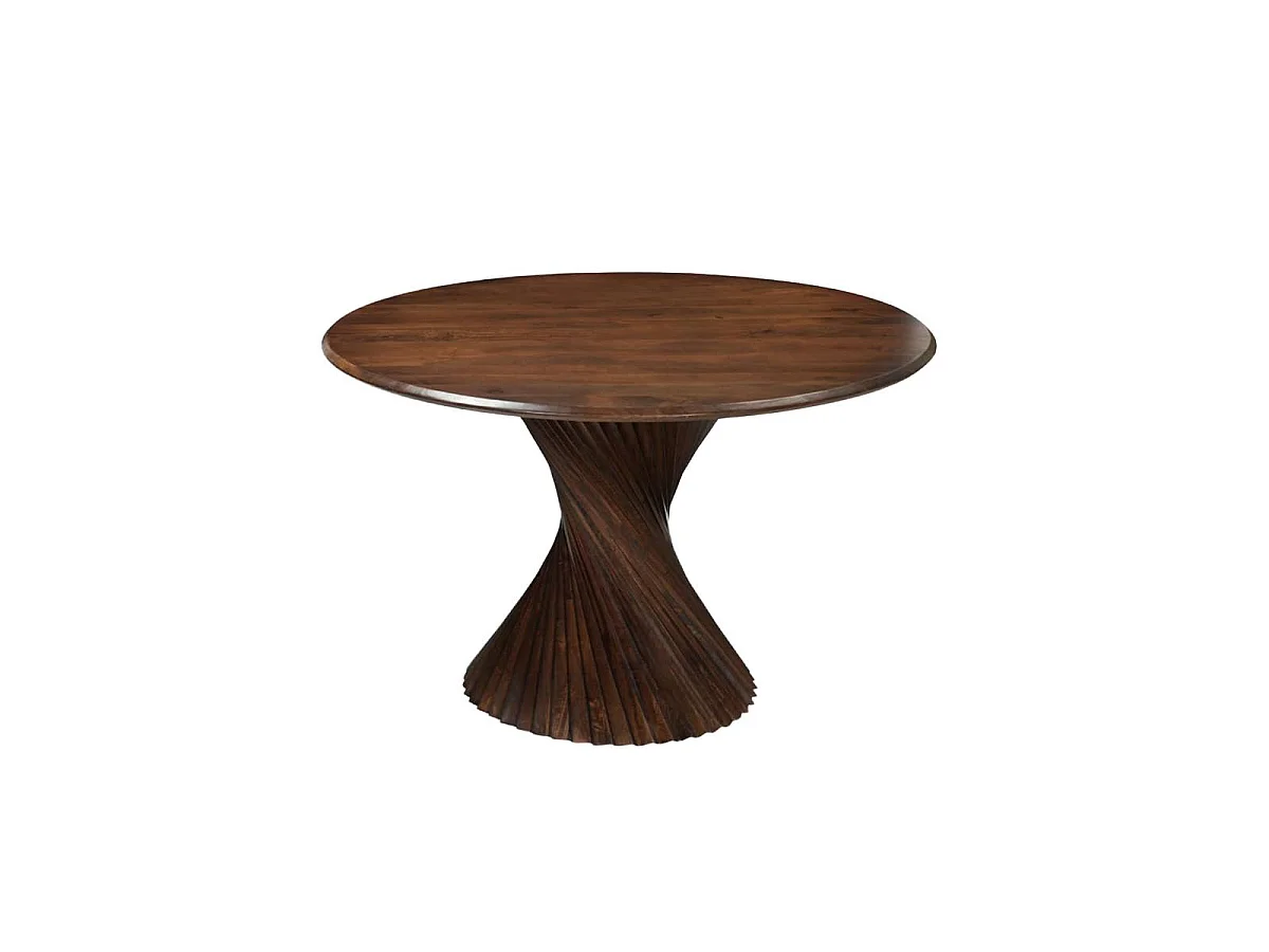 Table à manger ronde en bois de manguier Orelian