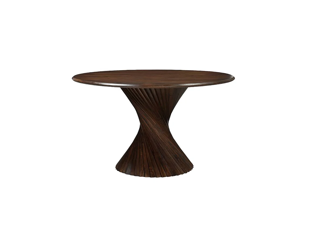Table à manger ronde en bois de manguier Orelian