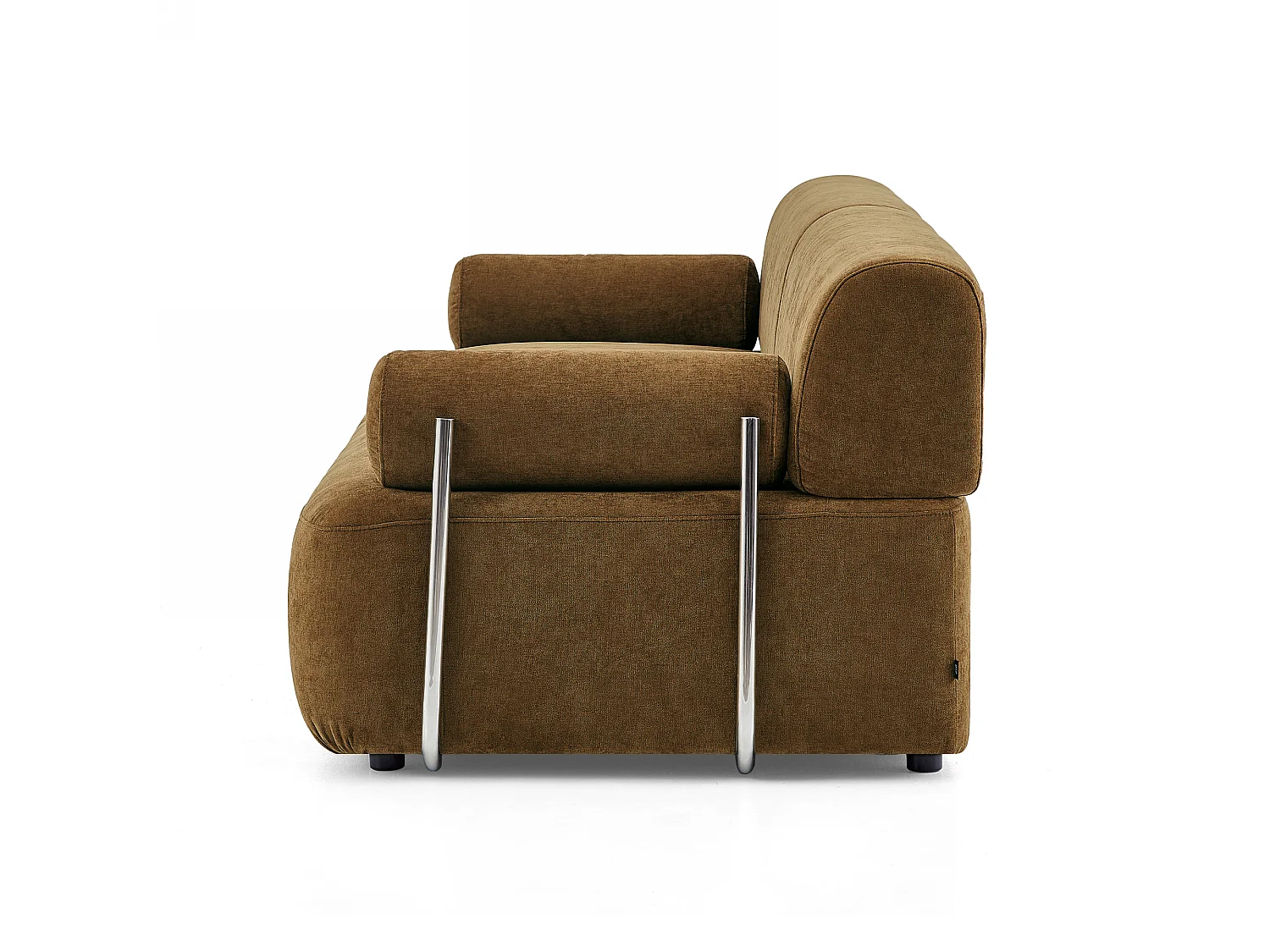 Canapé VOLTA 3 places en tissu tramé toucher doux caramel