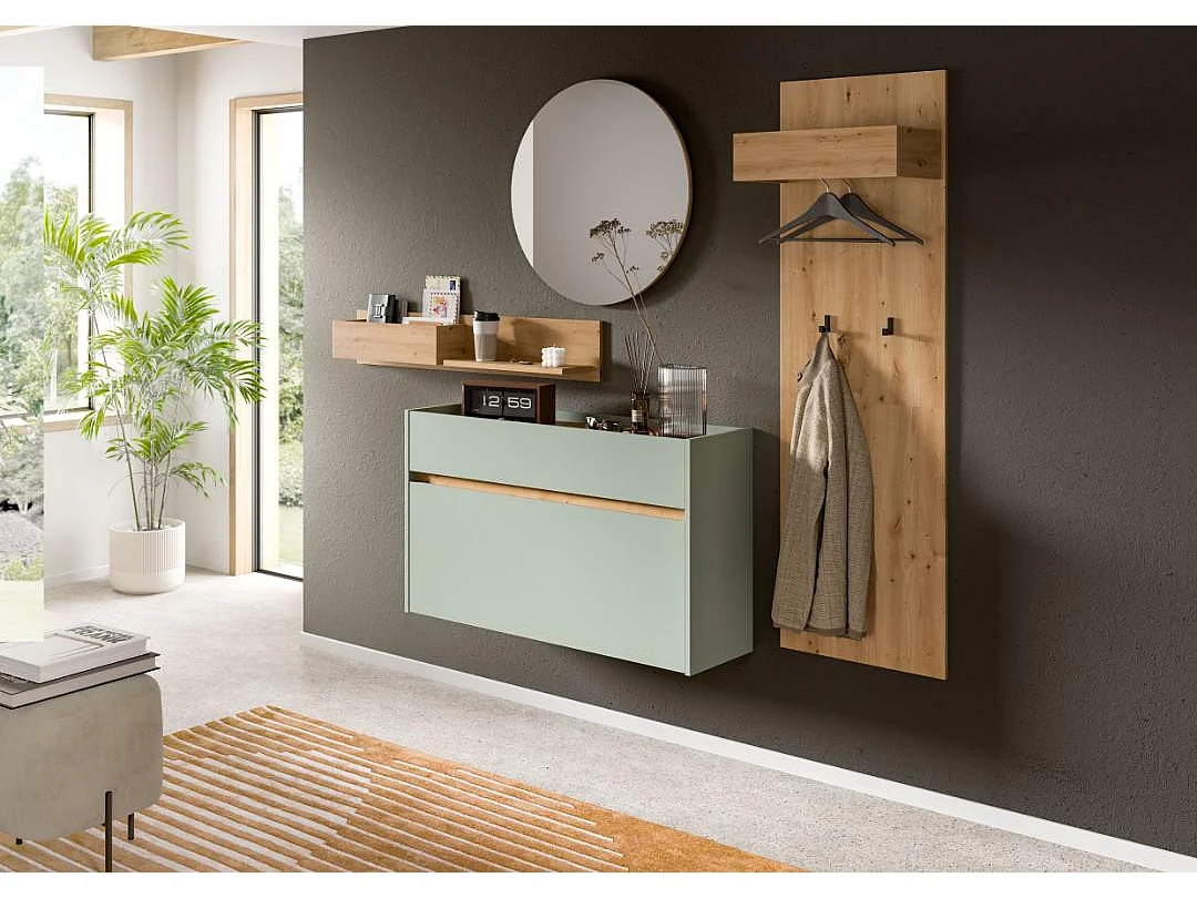 Drive Wandgarderobe 2 Haken Eiche Dekor.