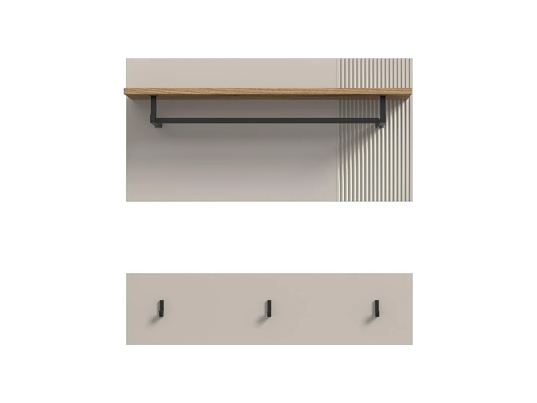 Slide Wandgarderobe 3 Haken Kaschmir Dekor.