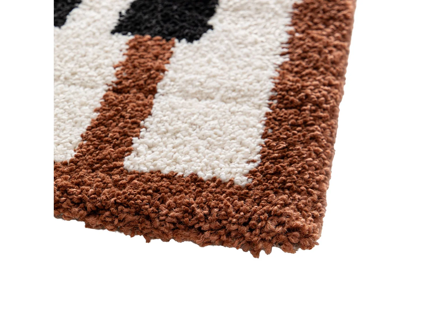 Tapis intérieur motif géométrique crème. terracotta et noir 120 x 170cm - Juno